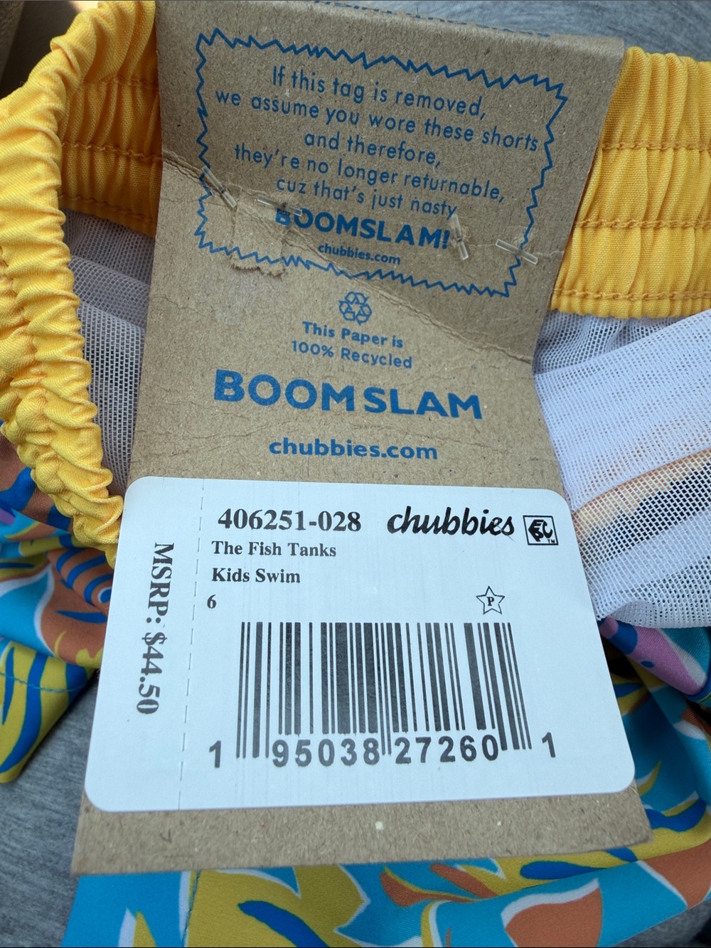 Chubbies Toddler Boys' Classic Swim Trunks Fish Tank Print NWT - Picture 4 of 4